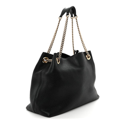 Gucci Pebbled Calfskin Medium Soho Chain Shoulder Bag Black 2 of 12