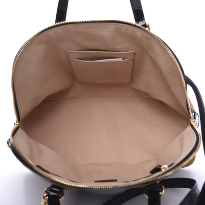 Gucci Suede Patent Web Medium Ophidia Top Handle Dome Bag Nocciola Black 4 of 9