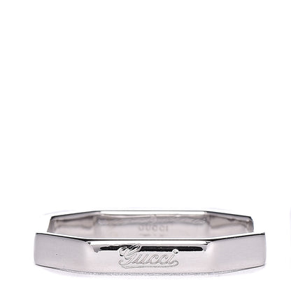 Gucci 18K White Gold Octagon Band Ring 52 6 1 of 5