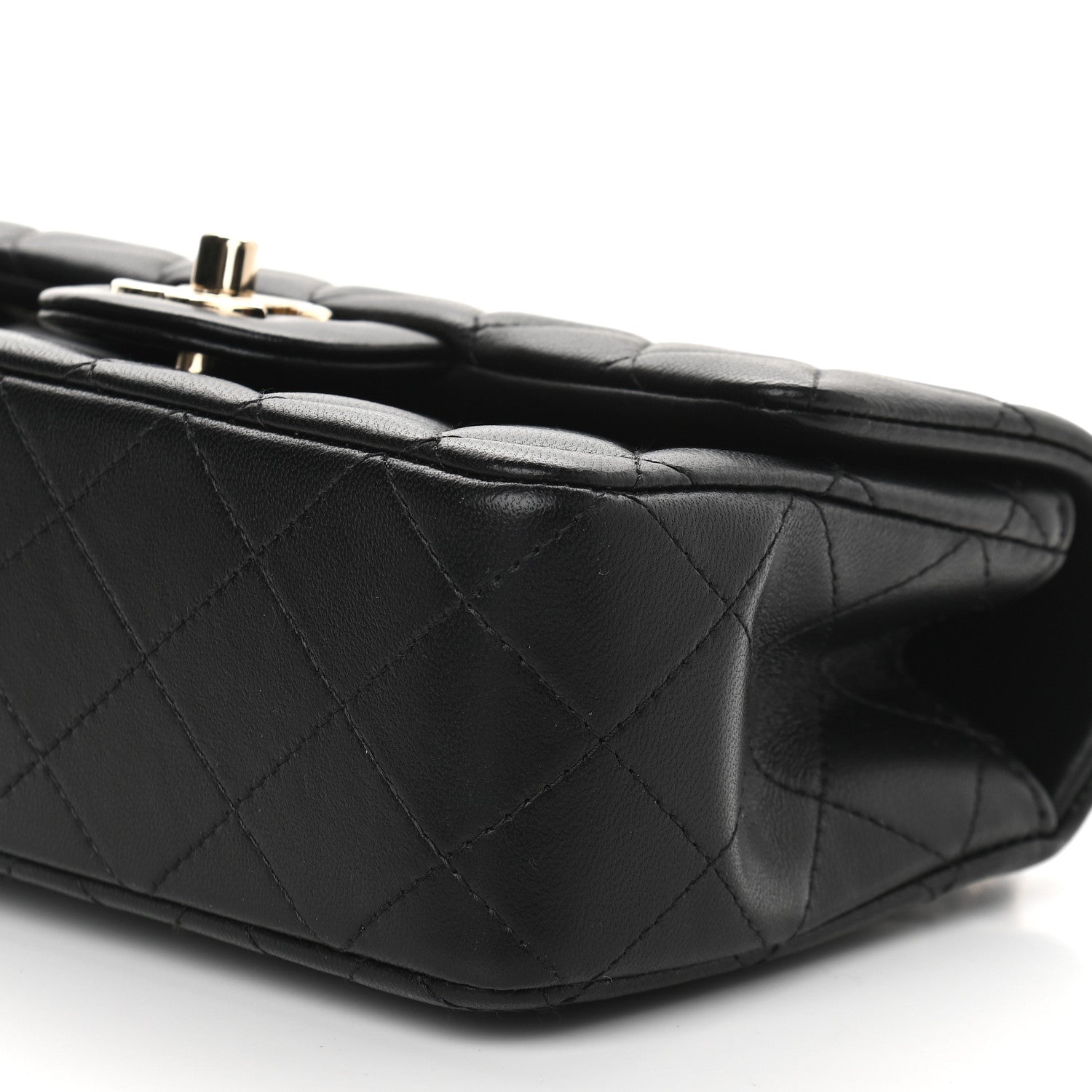 Chanel Lambskin Quilted Mini Top Handle Rectangular Flap Black 9 of 10