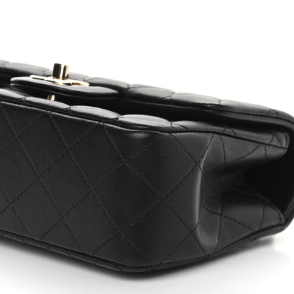 Chanel Lambskin Quilted Mini Top Handle Rectangular Flap Black 9 of 10