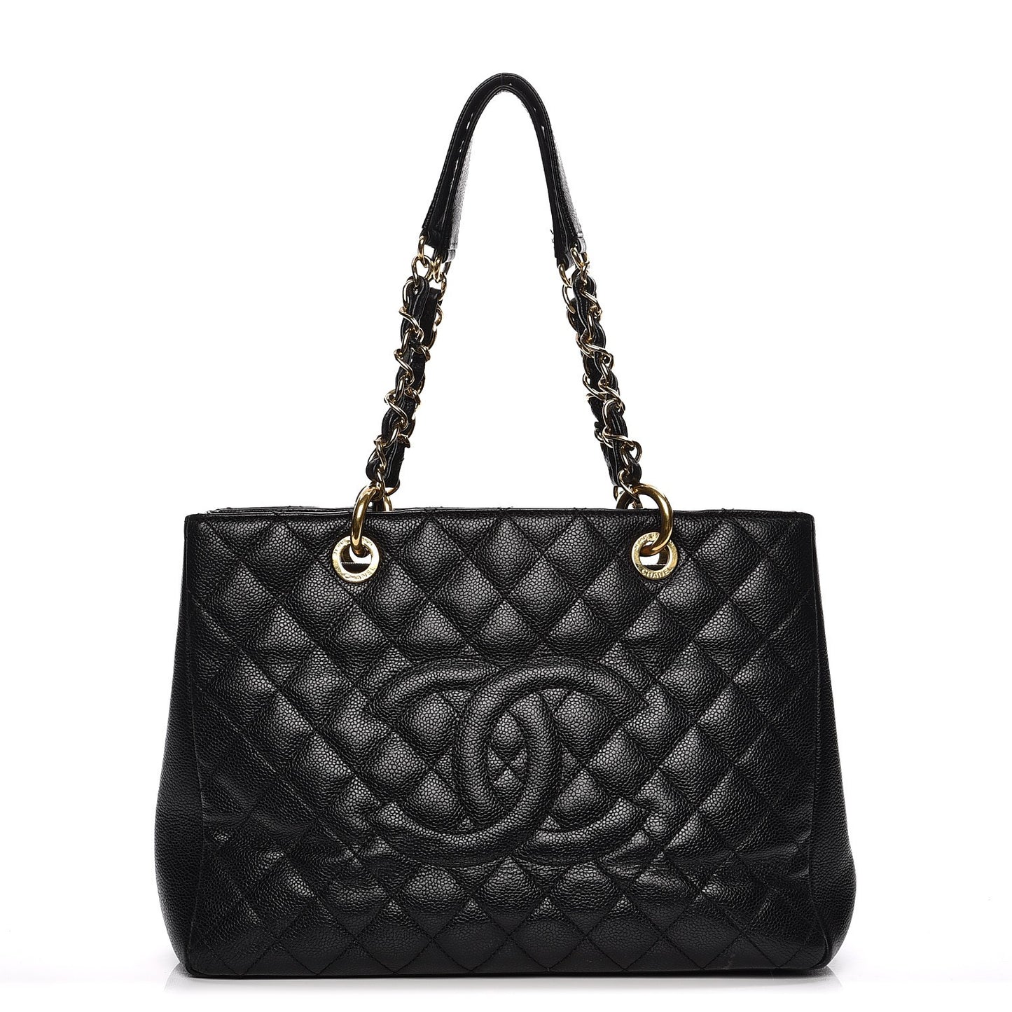 Caviar Quilted Grand Shopping Tote GST Black