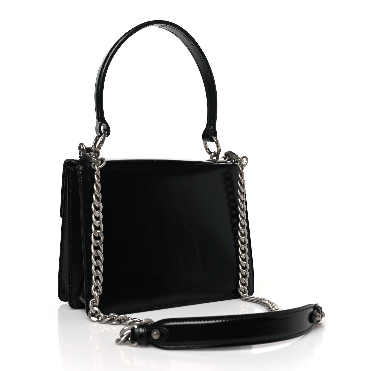 Prada Spazzolato Logo Envelope Top Handle Shoulder Bag Black 3 of 10