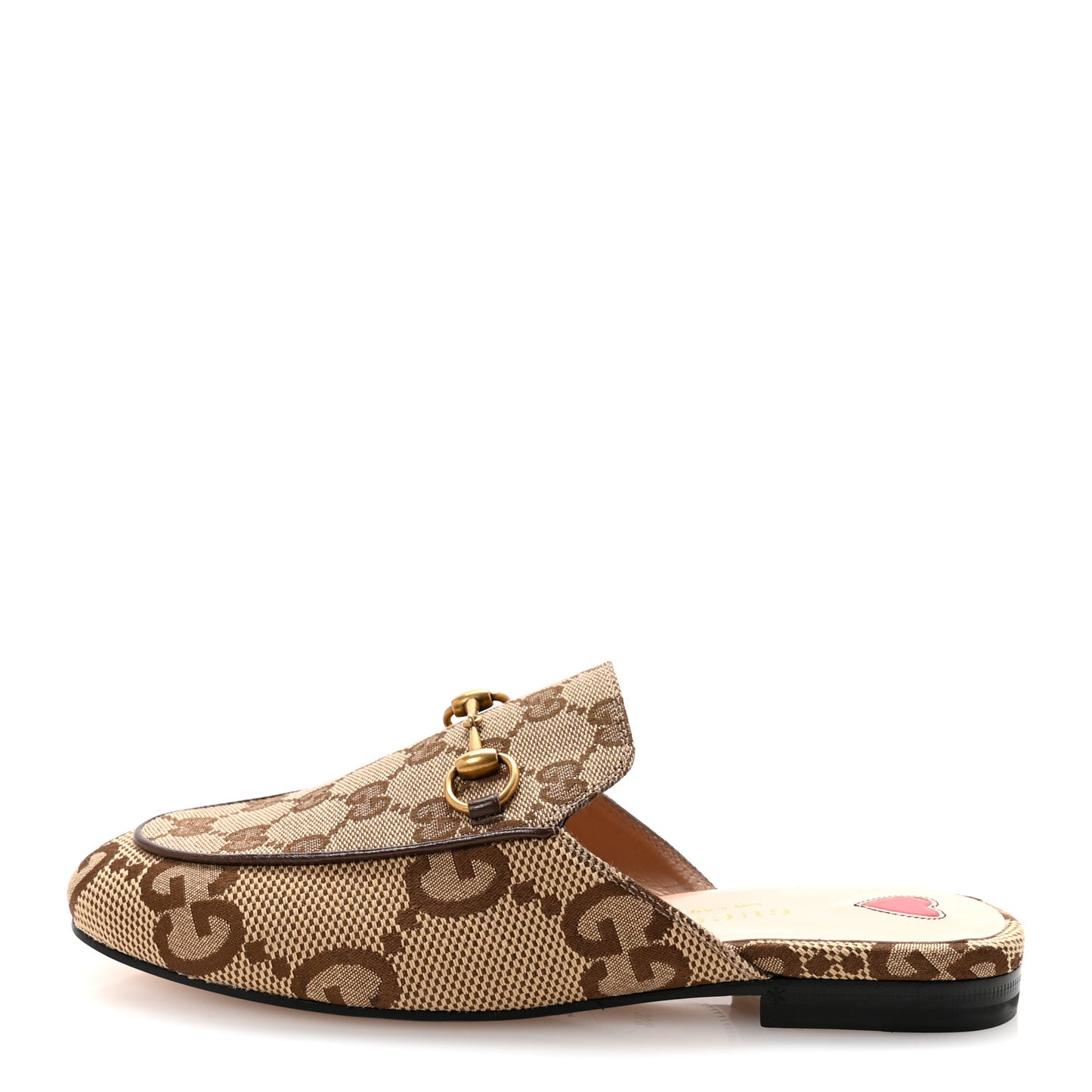 Monogram Jumbo GG Malaga Kid Womens Princetown Slippers 35.5 Camel Ebony New Acero Beige