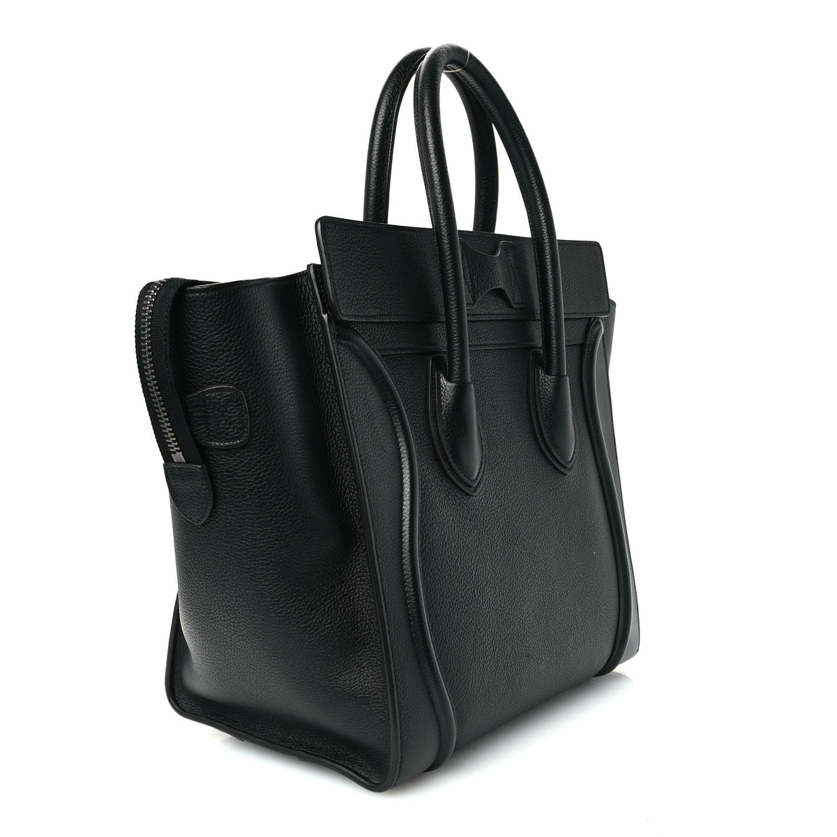 Celine Drummed Calfskin Mini Luggage Black 3 of 9