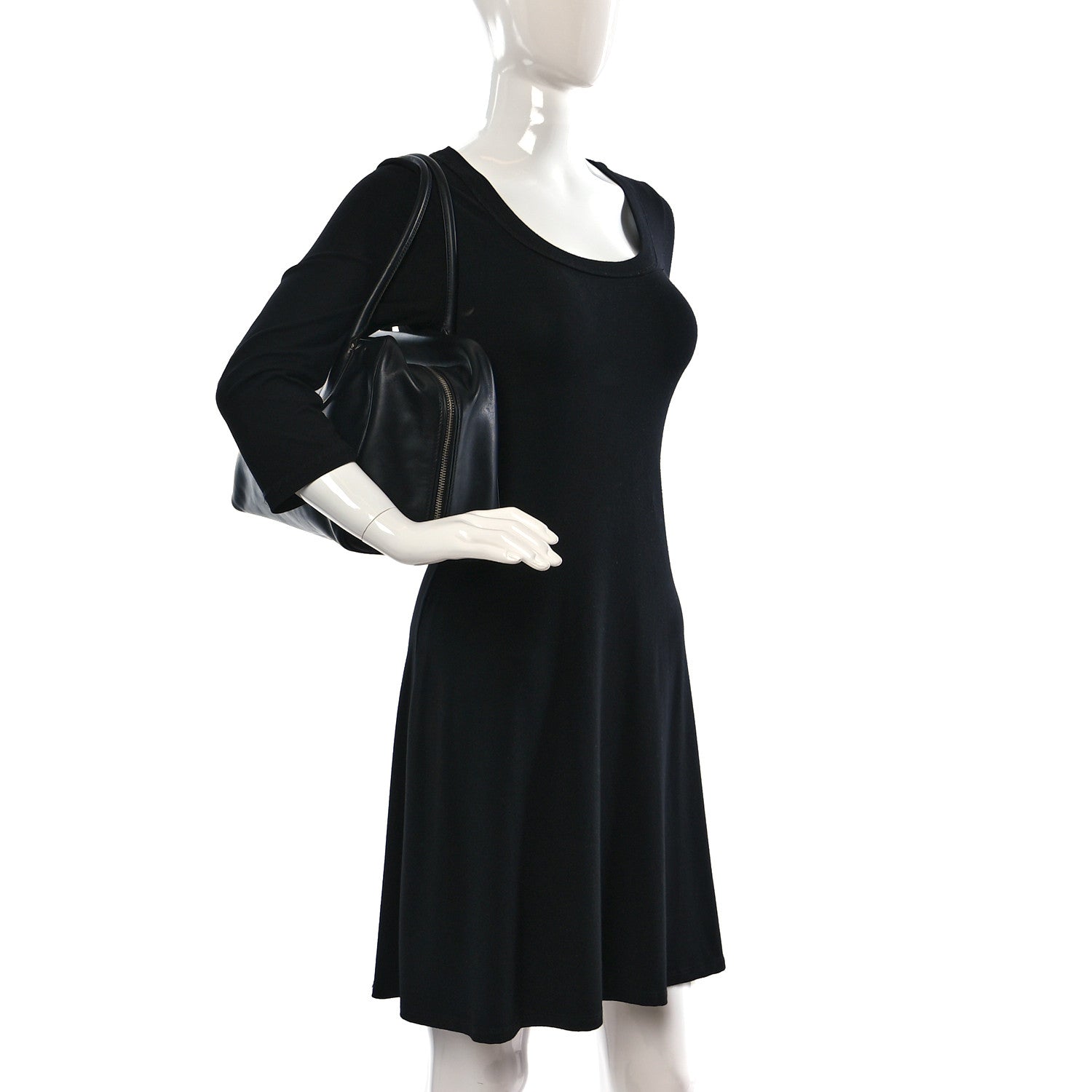 Prada Soft Calf Large Inside Tote Black Mughetto 2 of 8