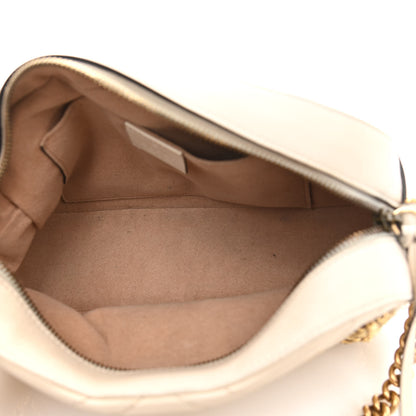 Gucci Calfskin Matelasse Animal Studs Small GG Marmont Chain Shoulder Bag White 5 of 14
