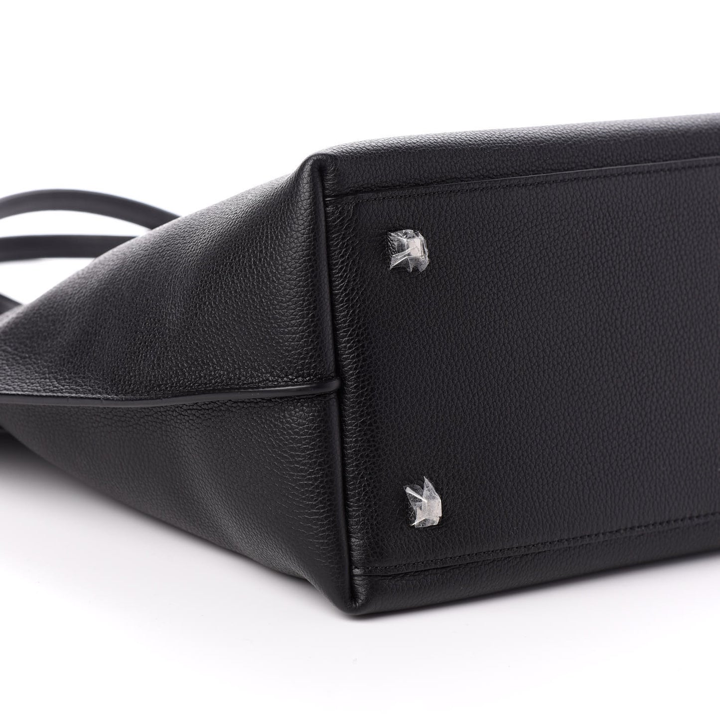 Grained Calfskin Medium Yris Shopper Tote Black