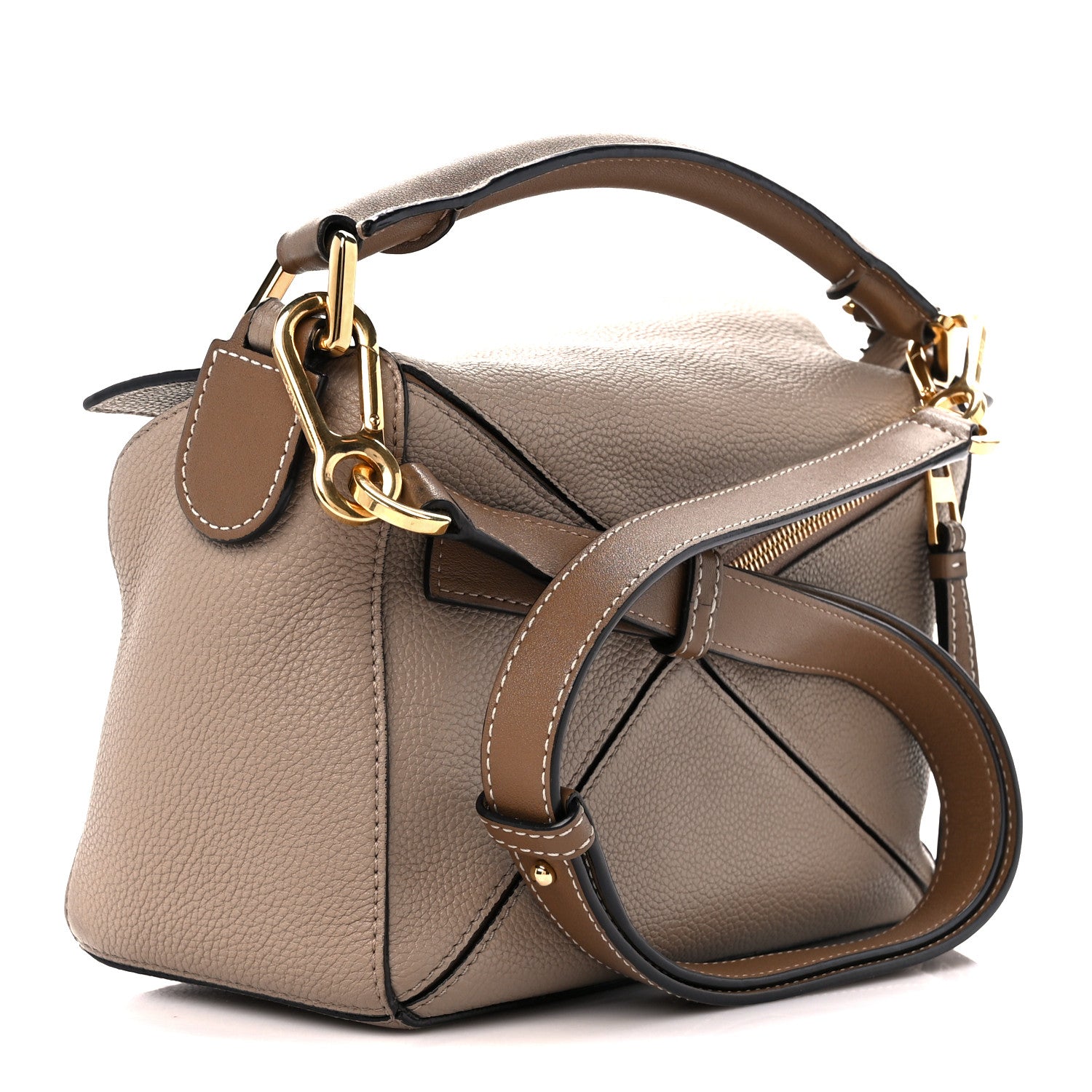 Loewe Grained Calfskin Small Puzzle Bag Sand Mink 3 of 10