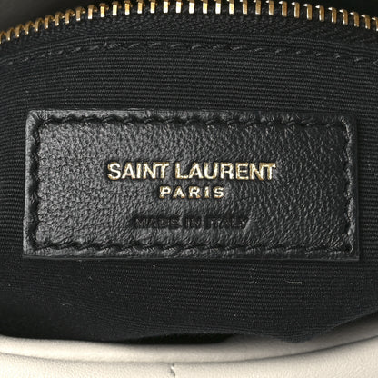 Saint Laurent Lambskin Quilted Small Loulou Puffer Monogram Chain Satchel Blanc Vintage 6 of 12