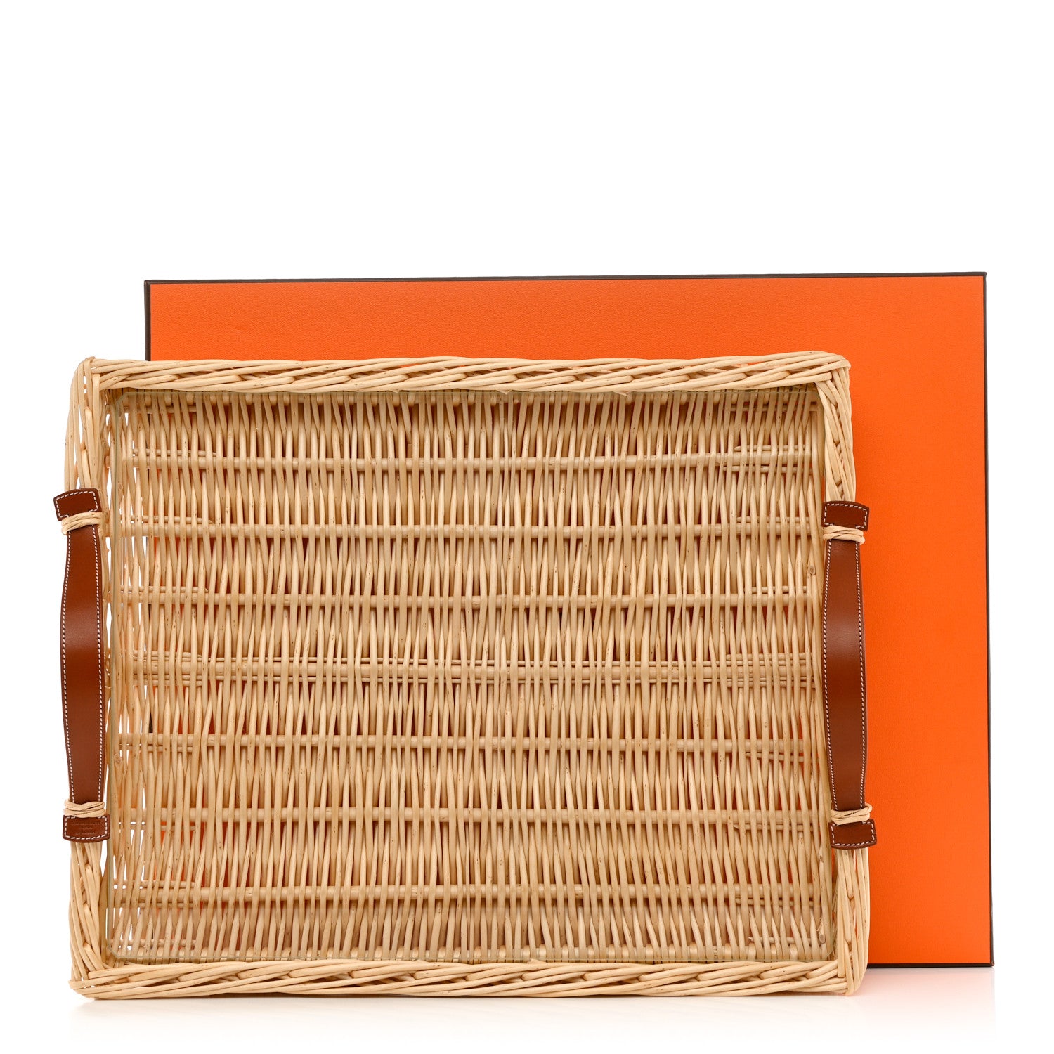Hermes Wicker Bridle Oseraie Tray Brique 8 of 8