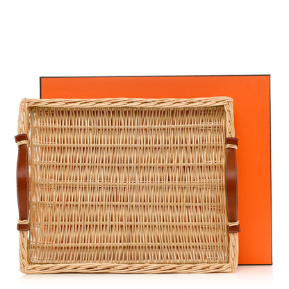 Hermes Wicker Bridle Oseraie Tray Brique 8 of 8