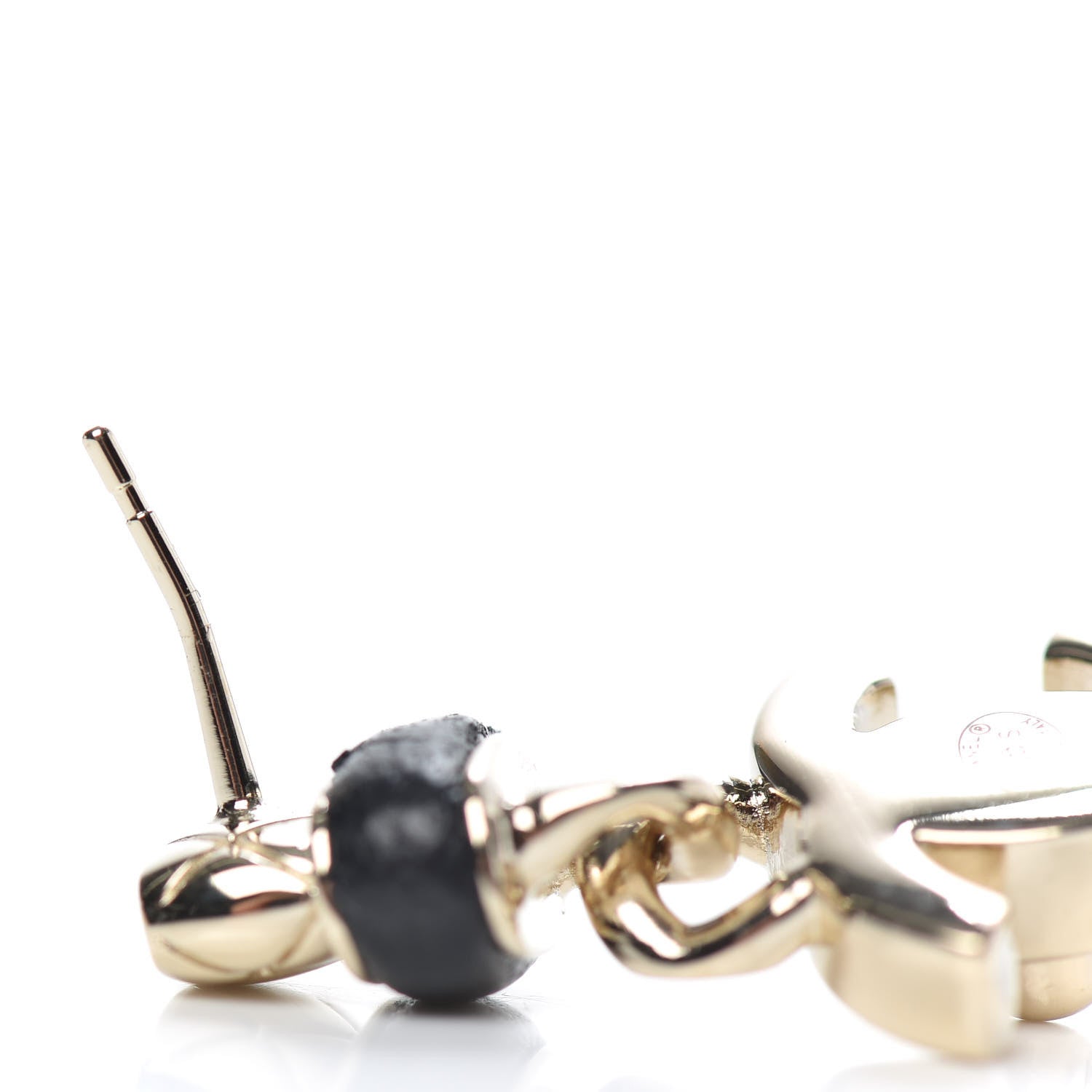 Chanel Lambskin CC Turnlock Drop Earrings Gold Black 4 of 5