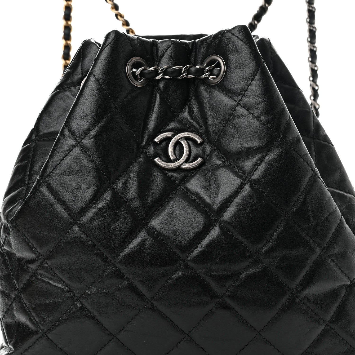 Chanel Aged Calfskin Quilted Gabrielle Backpack Black 8 of 11