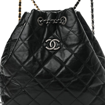 Chanel Aged Calfskin Quilted Gabrielle Backpack Black 8 of 11