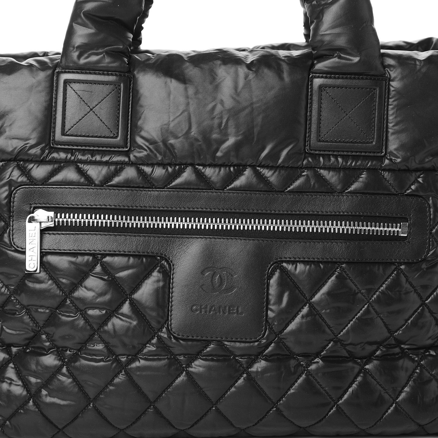 Chanel Nylon Quilted Large Coco Cocoon Tote Black 7 of 9