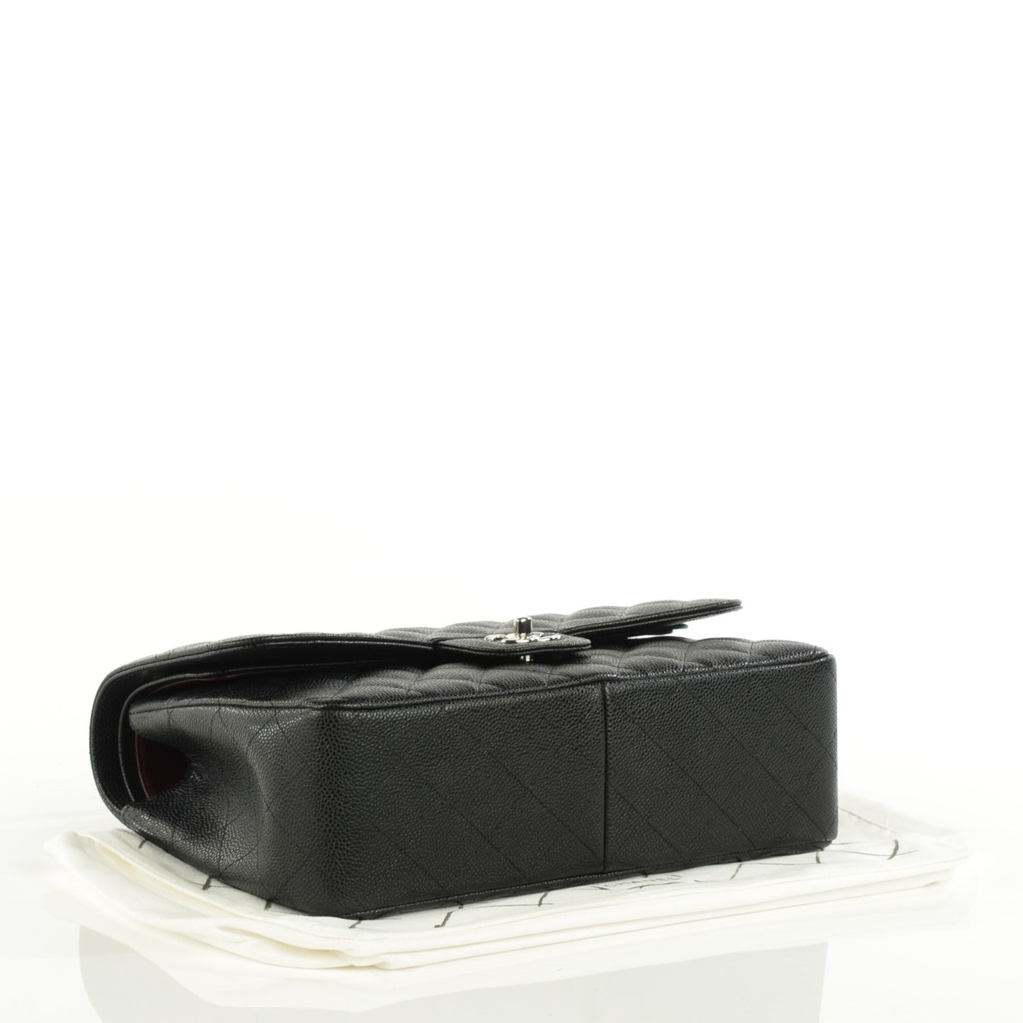 Caviar Quilted Jumbo Double Flap Black