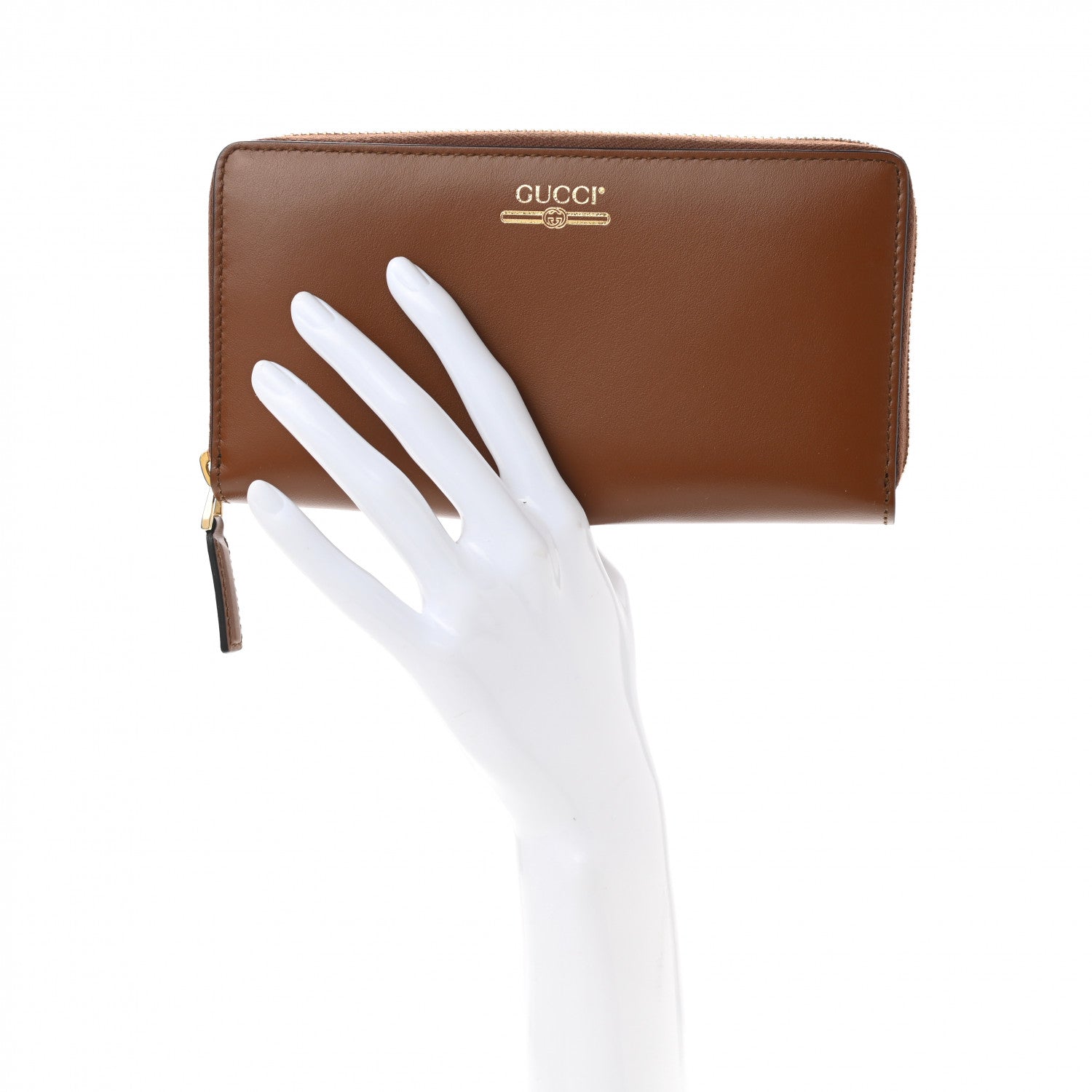 Gucci Plutone Calfskin Logo Zip Around Wallet Cuir 2 of 8