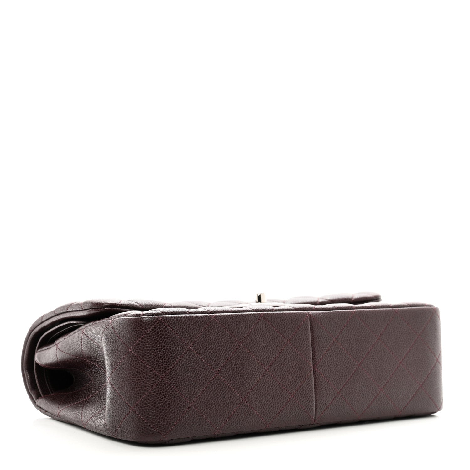 Chanel Caviar Quilted Jumbo Double Flap Burgundy 4 of 10