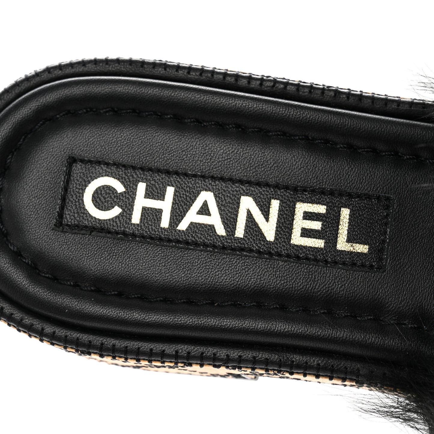 Shearling Lambskin CC Mules 40 Black White