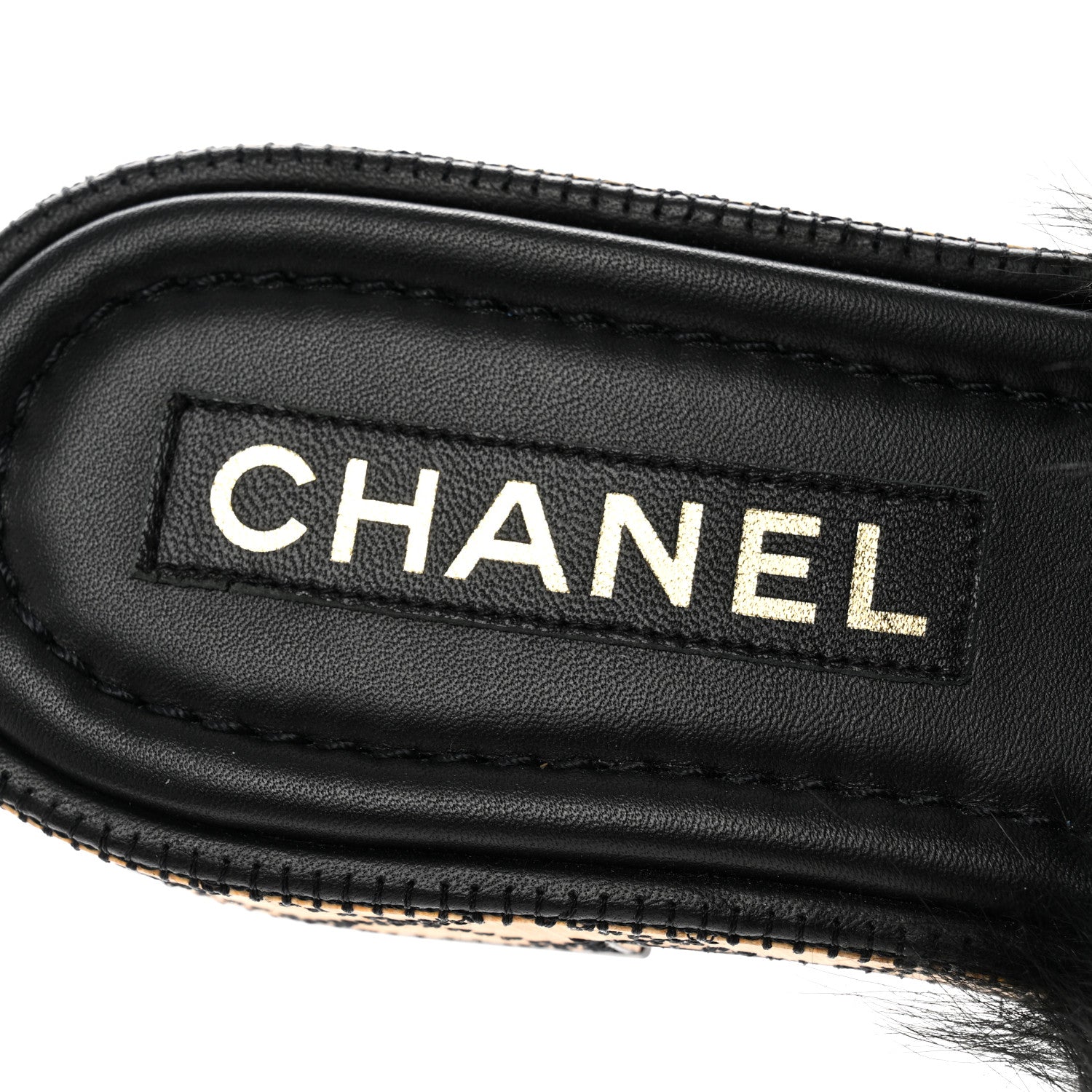 Chanel Shearling Lambskin CC Mules 40 Black White 7 of 9