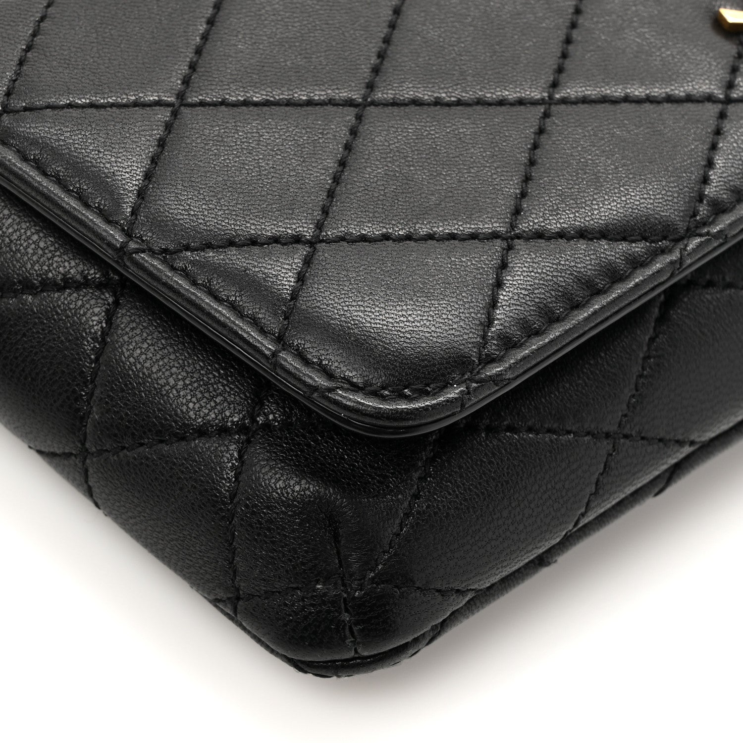 Saint Laurent Lambskin Quilted Gaby Phone Holder Crossbody Bag Black 14 of 16