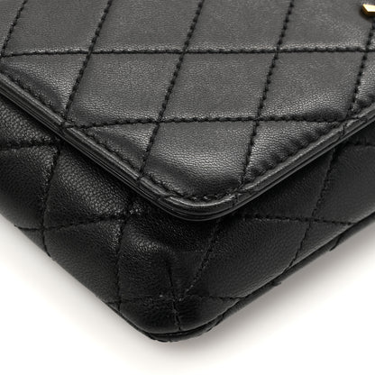 Saint Laurent Lambskin Quilted Gaby Phone Holder Crossbody Bag Black 14 of 16