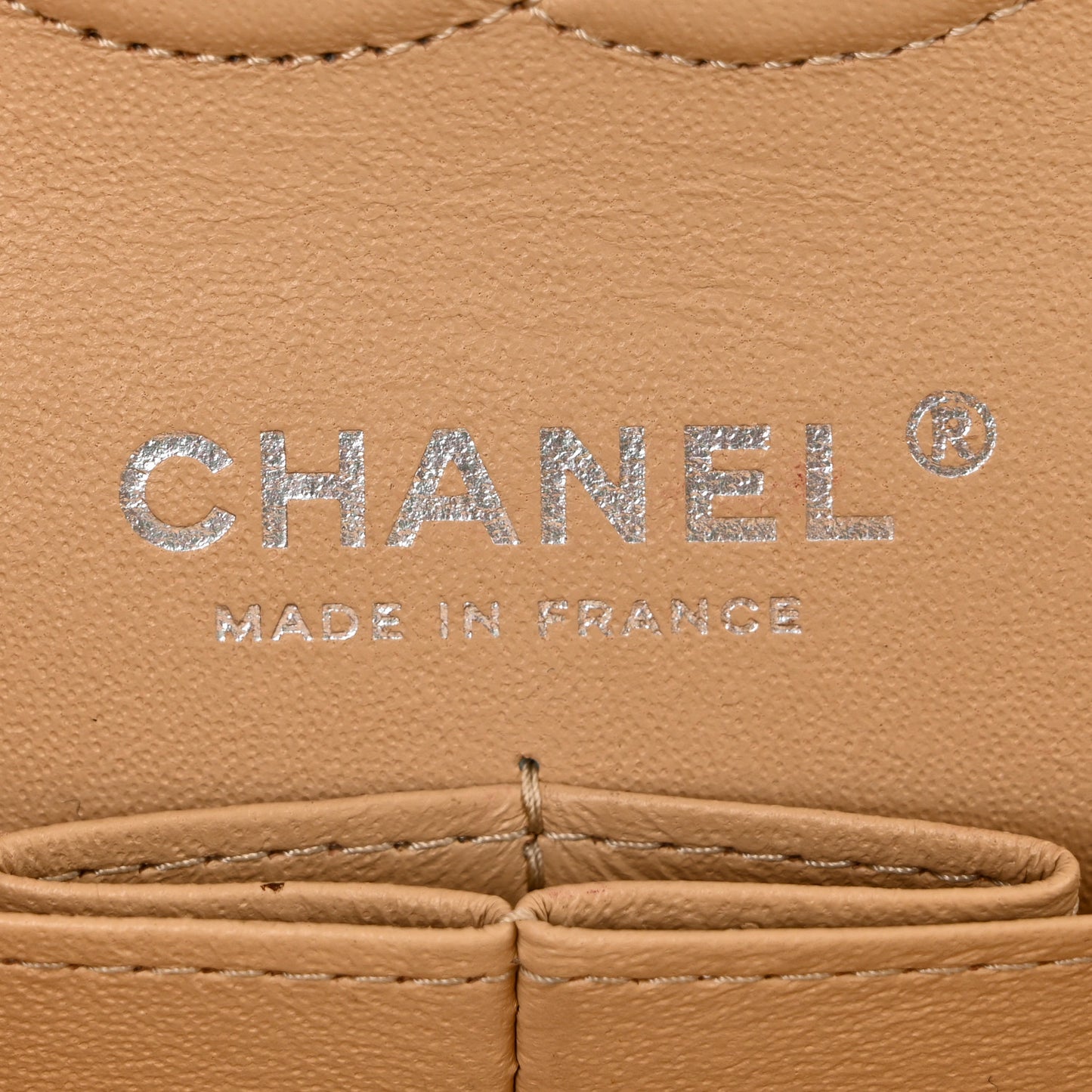 Caviar Quilted Small Double Flap Beige