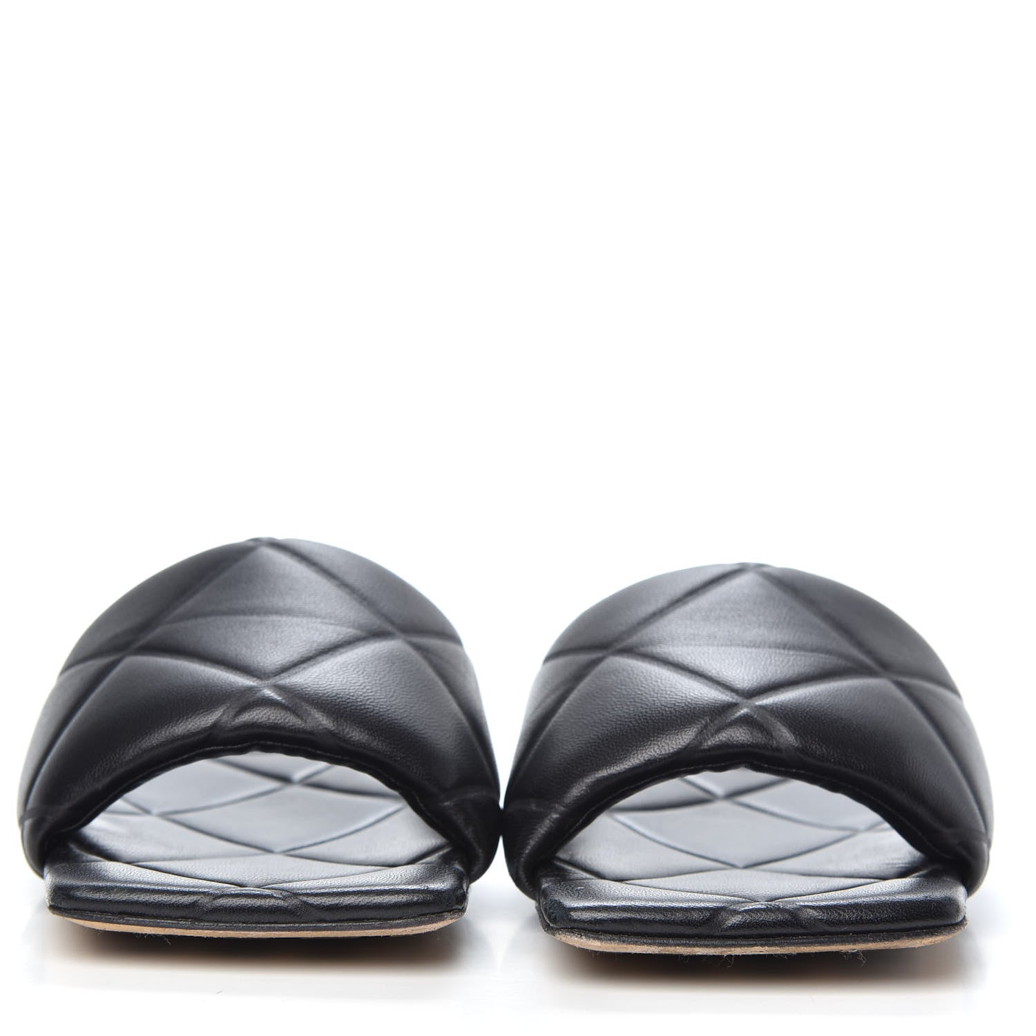 Bottega Veneta Nappa Quilted Rubber Lido Flat Sandals 38.5 Black 2 of 8