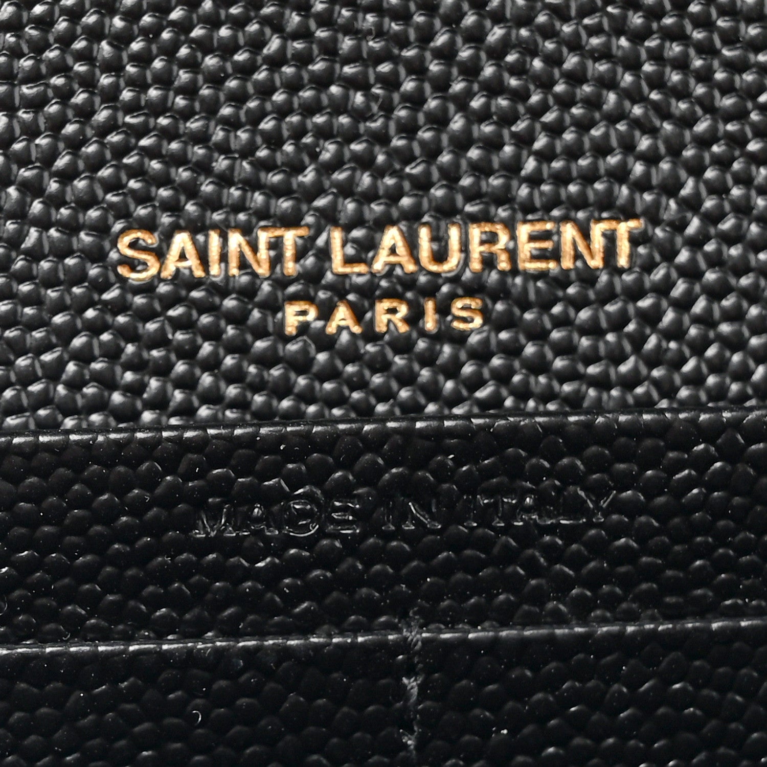 Saint Laurent Grain De Poudre Matelasse Chevron Monogram Chain Wallet Black 7 of 12