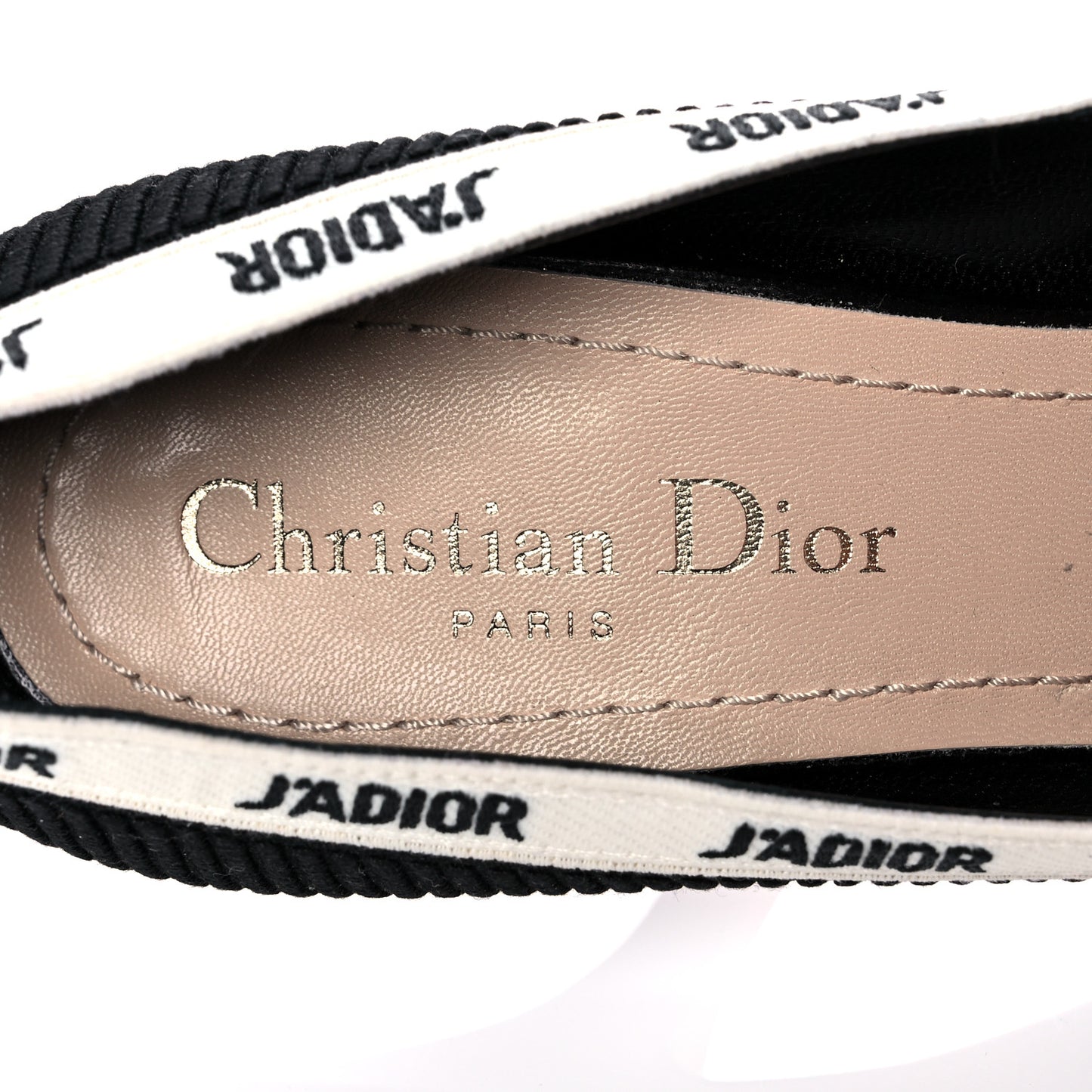 Technical Canvas Ribbon Embroidered J'Adior 100mm Pumps 36 Black