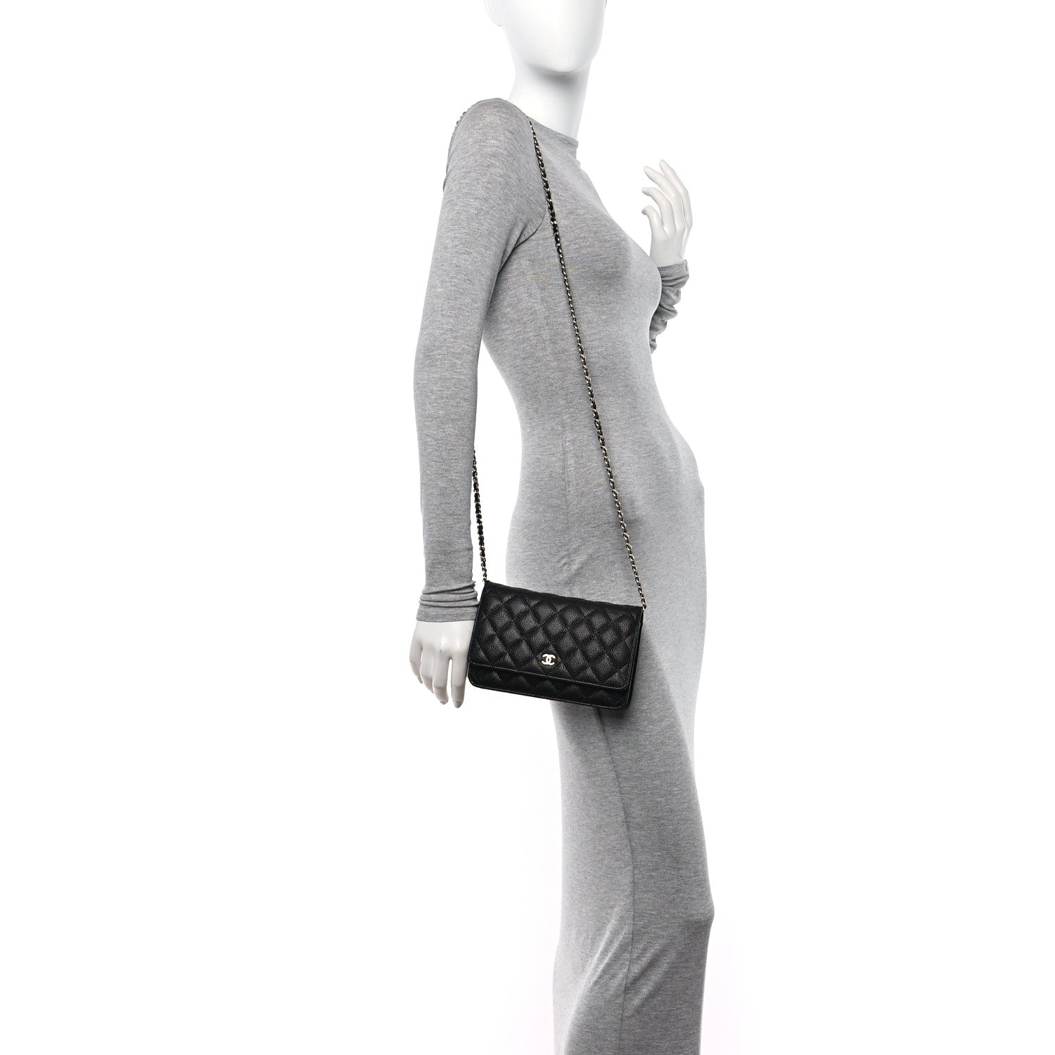 Chanel Caviar Quilted Wallet on Chain WOC Black 2 of 13