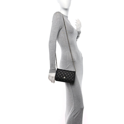 Chanel Caviar Quilted Wallet on Chain WOC Black 2 of 13