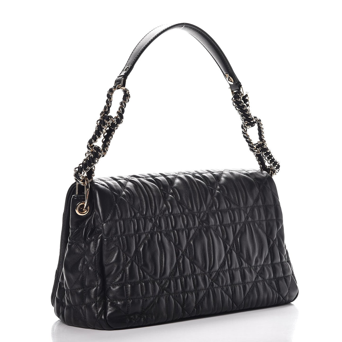 Lambskin Cannage Medium Delidior Flap Bag Black