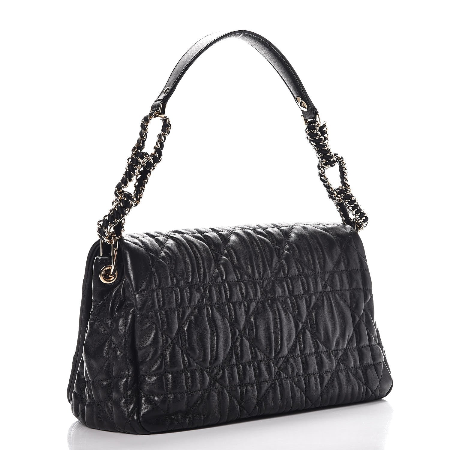 Christian Dior Lambskin Cannage Medium Delidior Flap Bag Black 3 of 7
