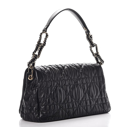 Christian Dior Lambskin Cannage Medium Delidior Flap Bag Black 3 of 7