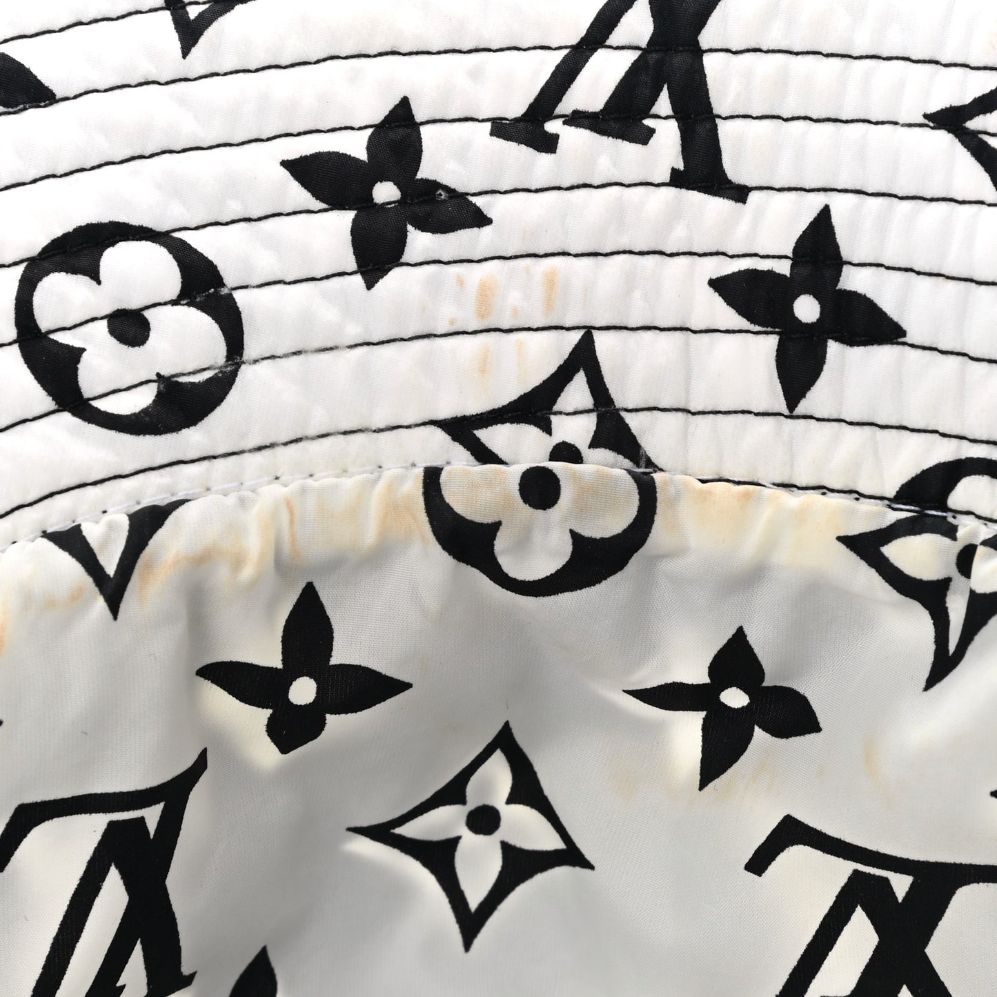 Nylon Monogram Reversible Bob Bucket Hat S Black White