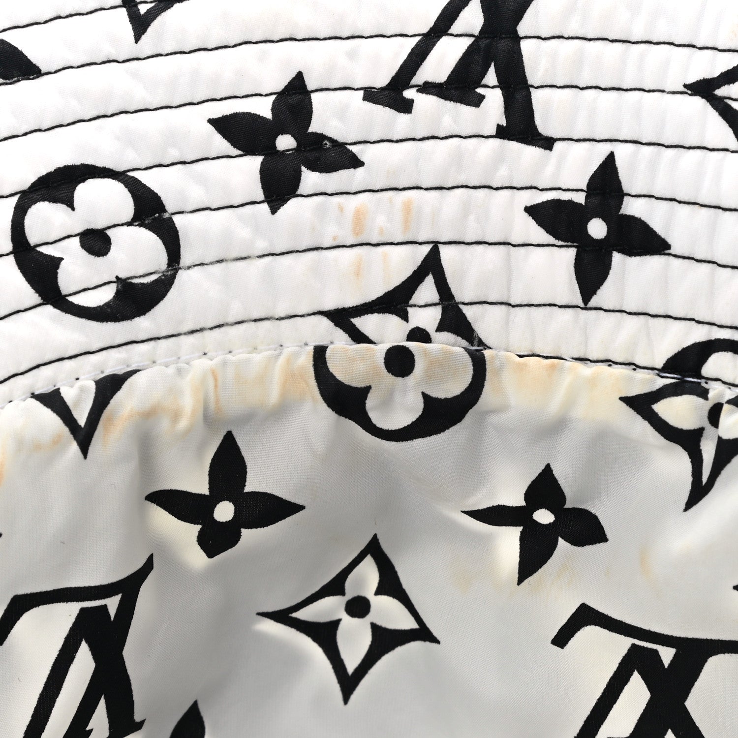 Louis Vuitton Nylon Monogram Reversible Bob Bucket Hat S Black White 9 of 9