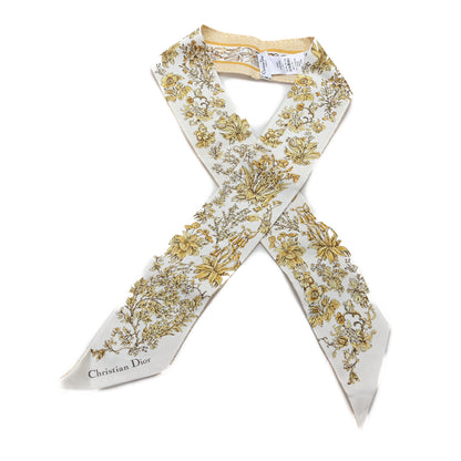 Christian Dior Silk Floral Mitzah Scarf Yellow 1 of 3