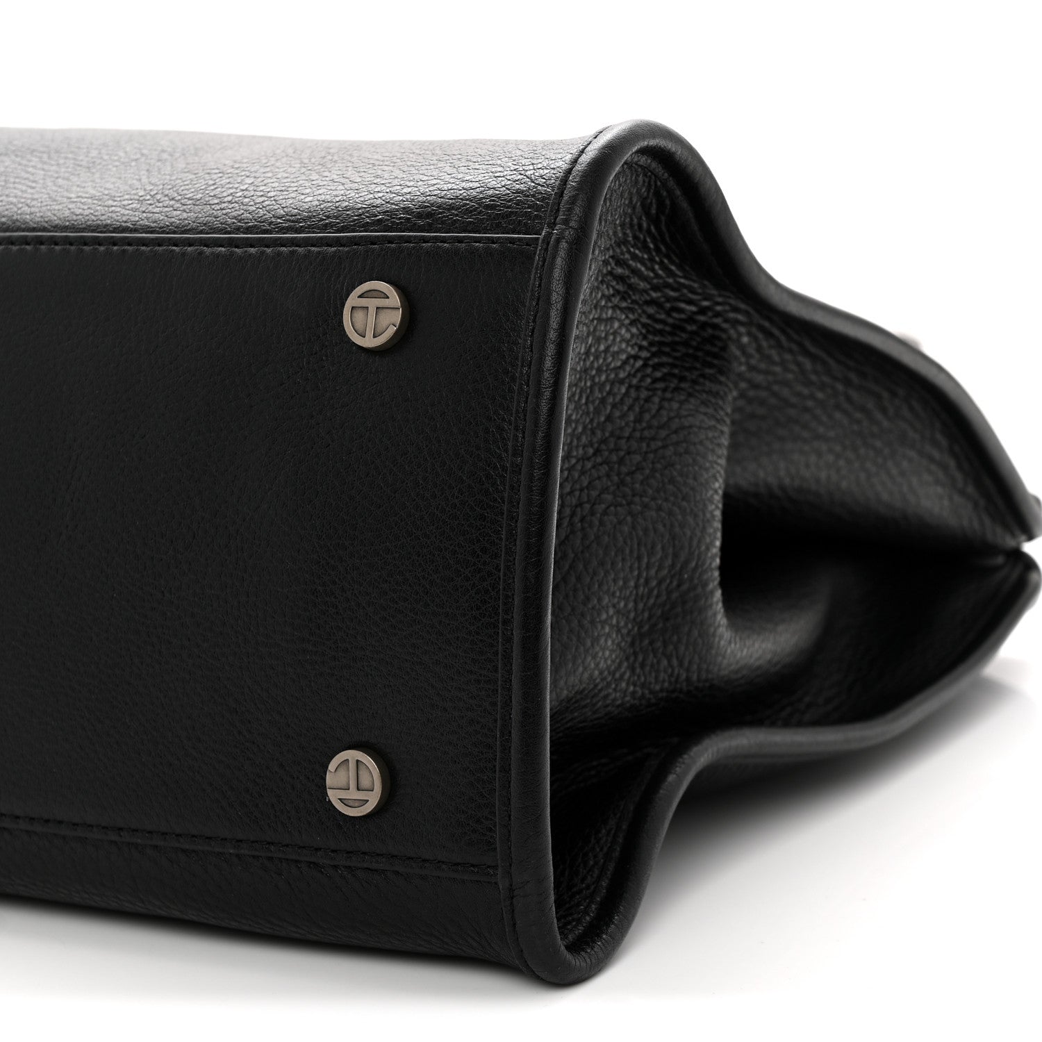 Telfar Pebbled Calfskin Medium Carry Bag Black 1922829 – FASHIONPHILE