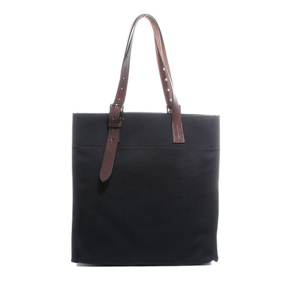 Hermes Canvas Calfskin Etriviere Shopping Tote Black 1 of 8