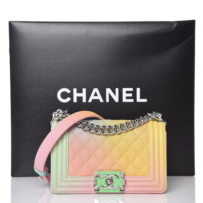 Chanel Caviar Quilted Small Cuba Rainbow Boy Flap Multicolor 11 of 11