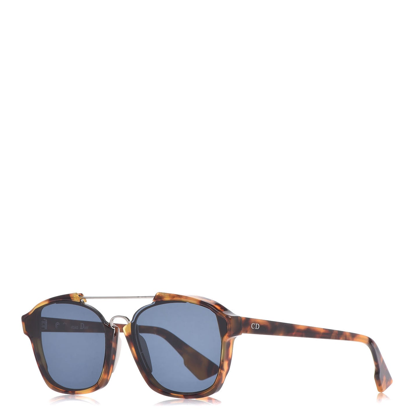 Abstract Square Mirrored Sunglasses Spotted Havana Blue