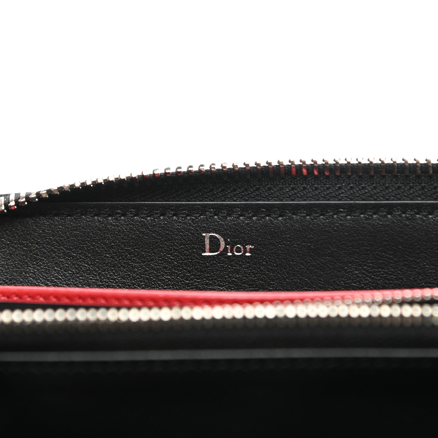 Christian Dior Grained Calfskin Rose Print Voyageur Zip Around Wallet Black Multicolor 6 of 8