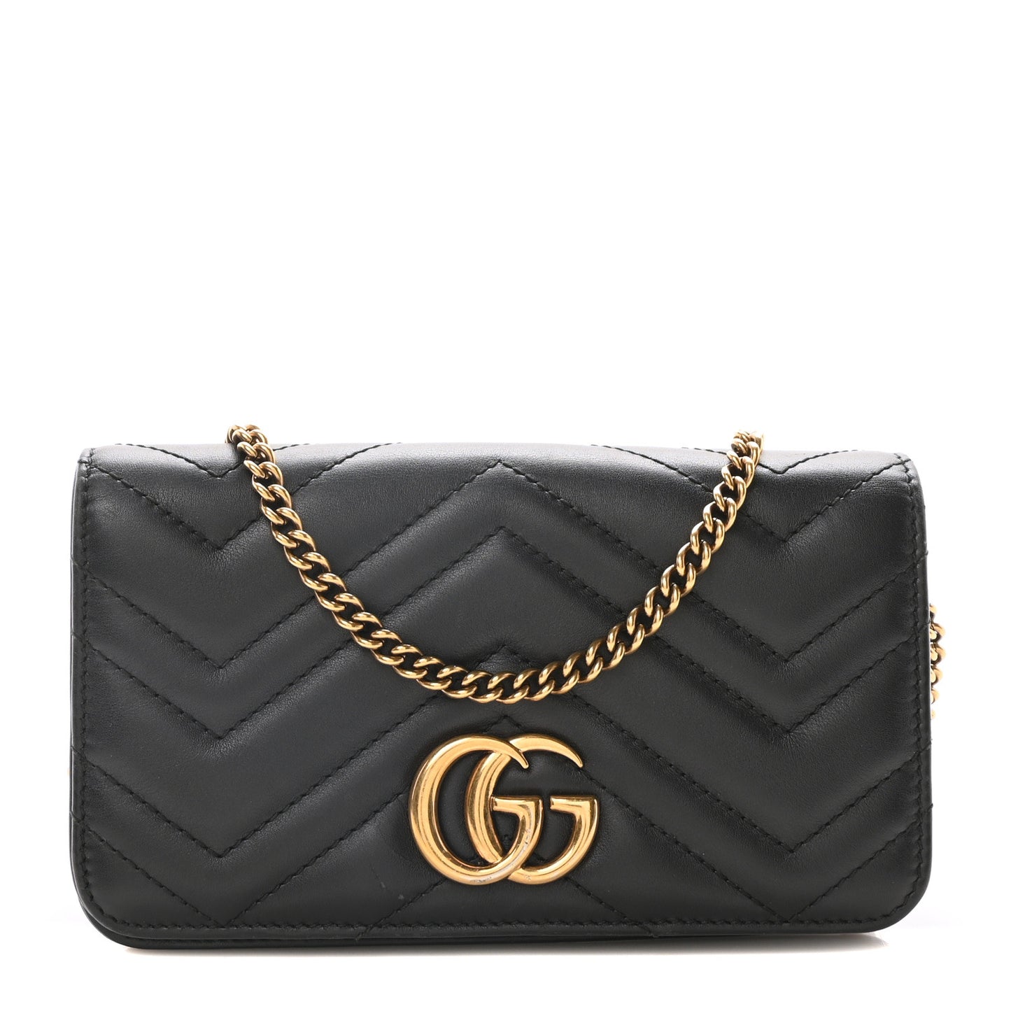 Calfskin Matelasse GG Marmont Mini Bag Black