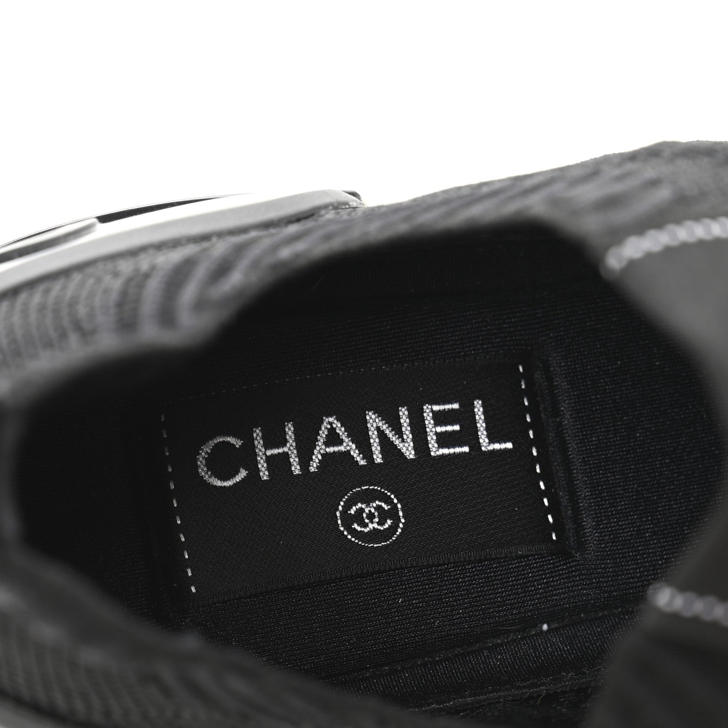 Chanel Fabric Logo Sneakers 37 Black 7 of 9