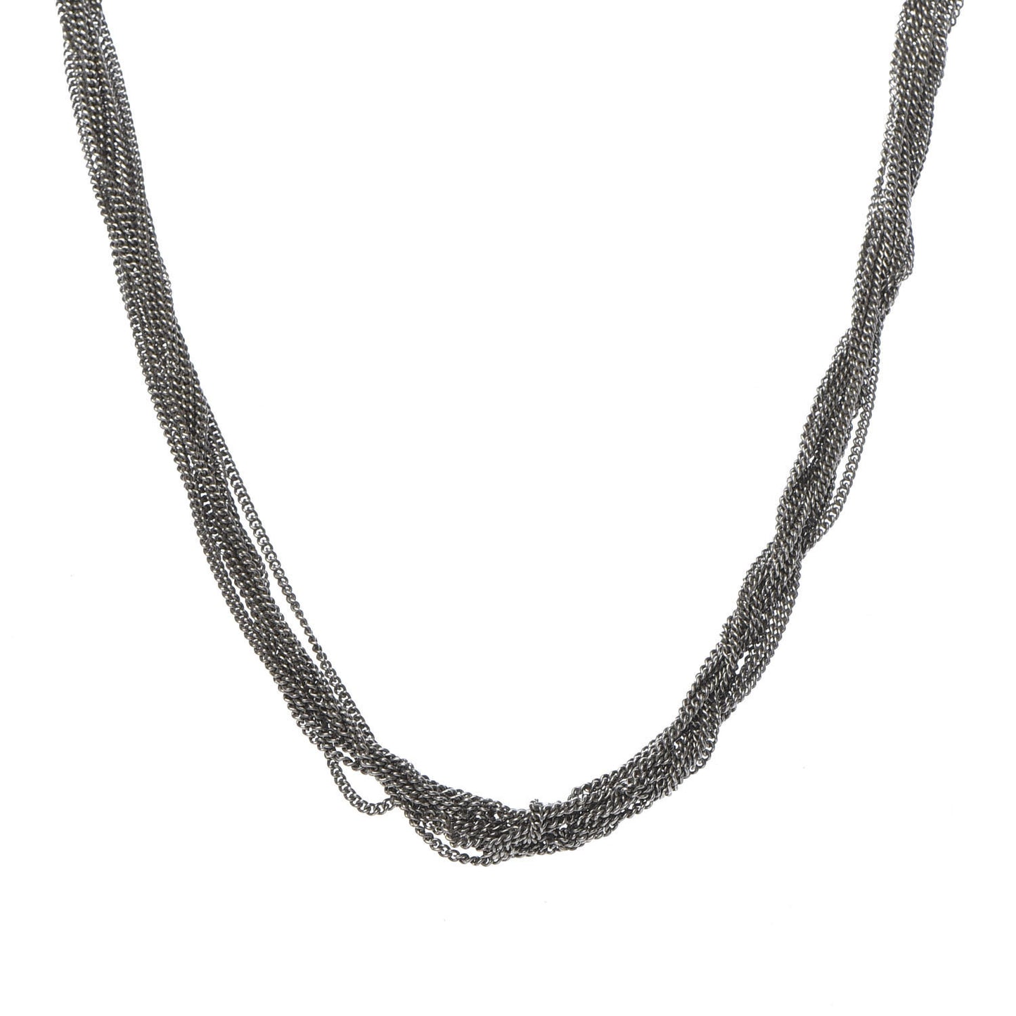 Lou Lou Twisted Chains Necklace Silver