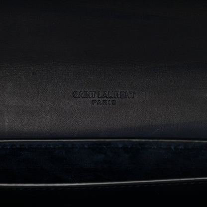Saint Laurent Smooth Calfskin Monogram Medium Kaia Satchel Deep Marine 6 of 14