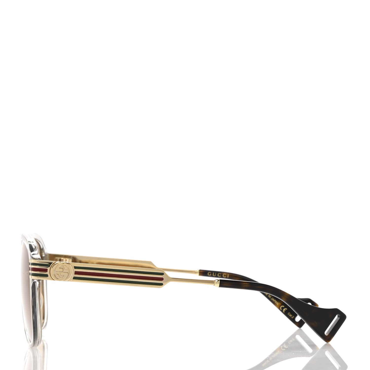 Gucci Web Aviator Sunglasses GG0587S Gold Tortoise 3 of 9