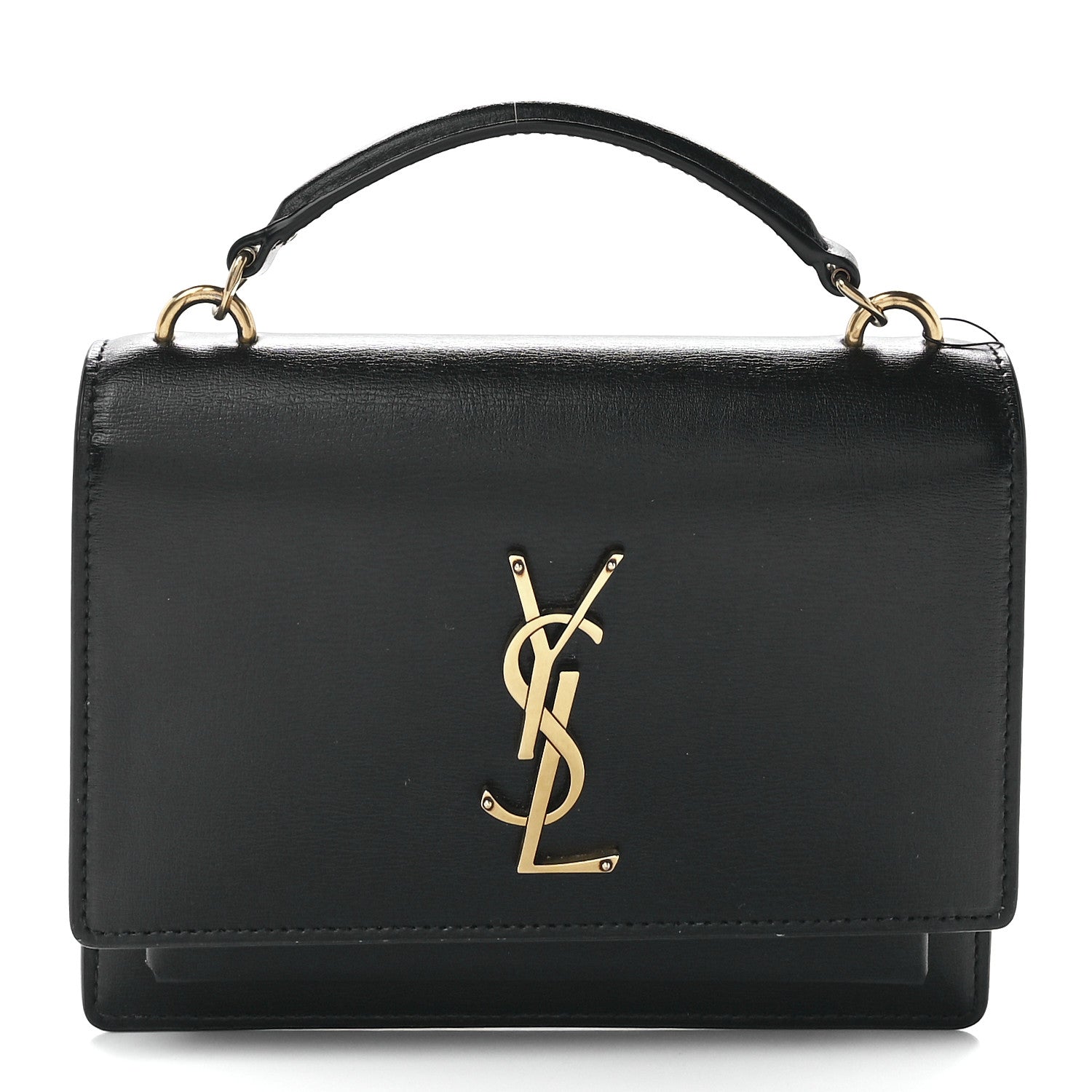 Saint Laurent Calfskin Monogram Sunset Chain Wallet Black 1 of 11